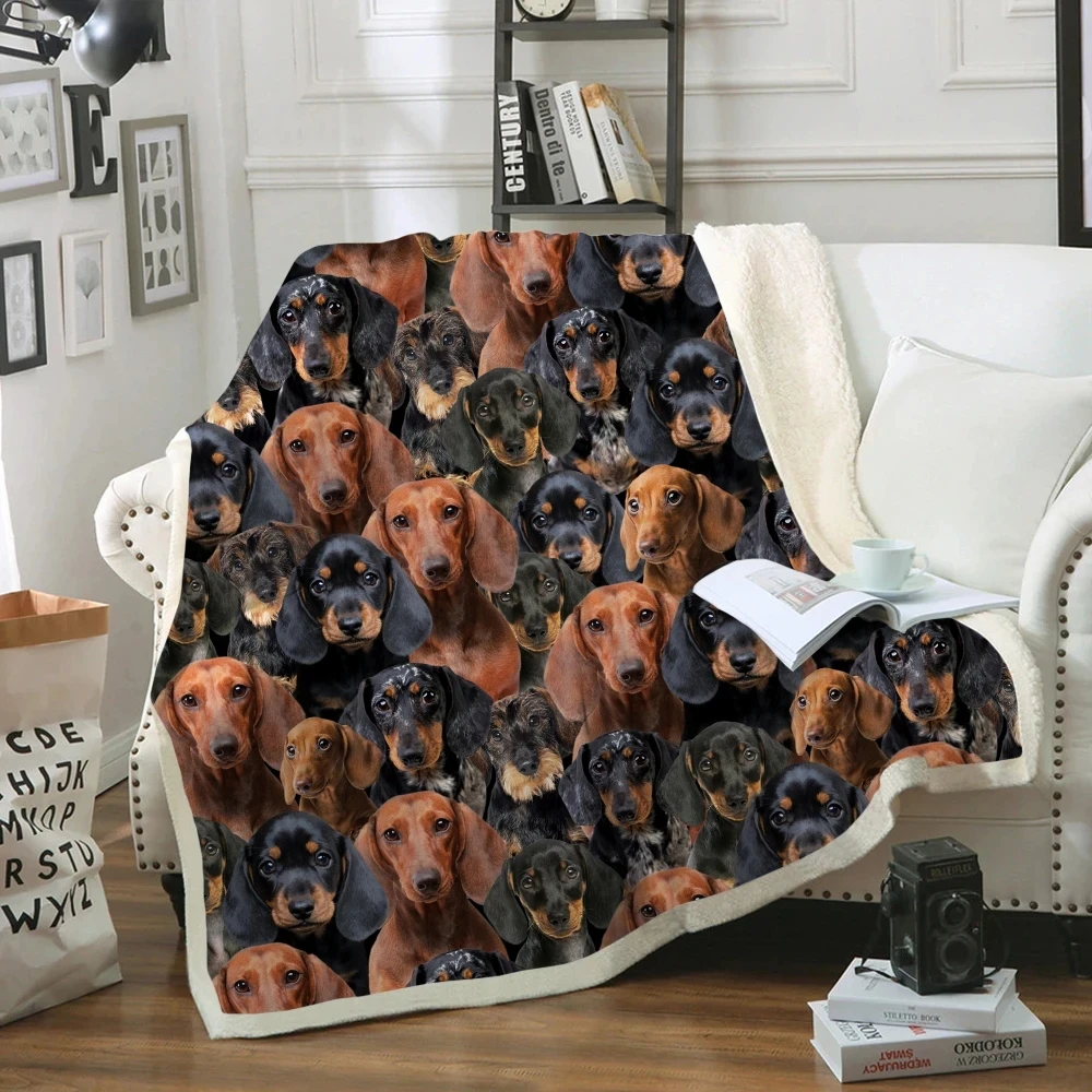 

Одеяло с 3D принтом, у вас будет куча дашундов, зимнее теплое бархатное постельное белье в арктическом стиле/диван «любящие собак» для взросл...