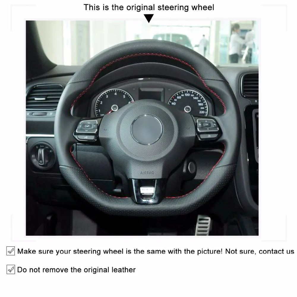 Чехол на руль MEWANT из черной замши для Volkswagen Golf 6 GTI MK6 VW Polo Scirocco R Passat CC R-Line 2010