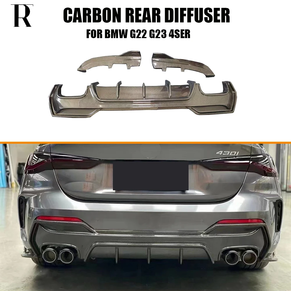 

MP Style Carbon Fiber Rear Bumper Diffuser with Side Splitter Apron for BMW G22 G23 New 420 430 440 with M Package 2020up