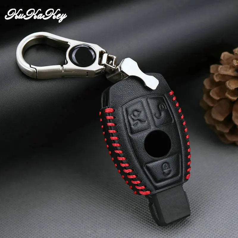 Натуральная кожа Автомобильный защитный чехол для ключа Крышка Mercedes Benz W124 W203 GLA