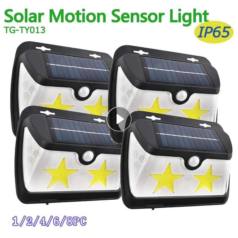 

Solar Lamp Outdoor LED Street Wall Light Motion Sensor Light Wide Angle Wireless Waterproof IP65 Wall Lights For Home Garden