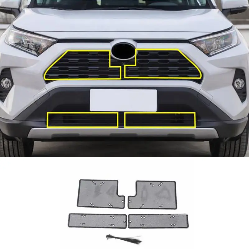 

Сетка для защиты от насекомых из нержавеющей стали, передняя решетка, вставка, сетка, аксессуары для стайлинга для Toyota RAV4 rav 4 2019 2020 2021