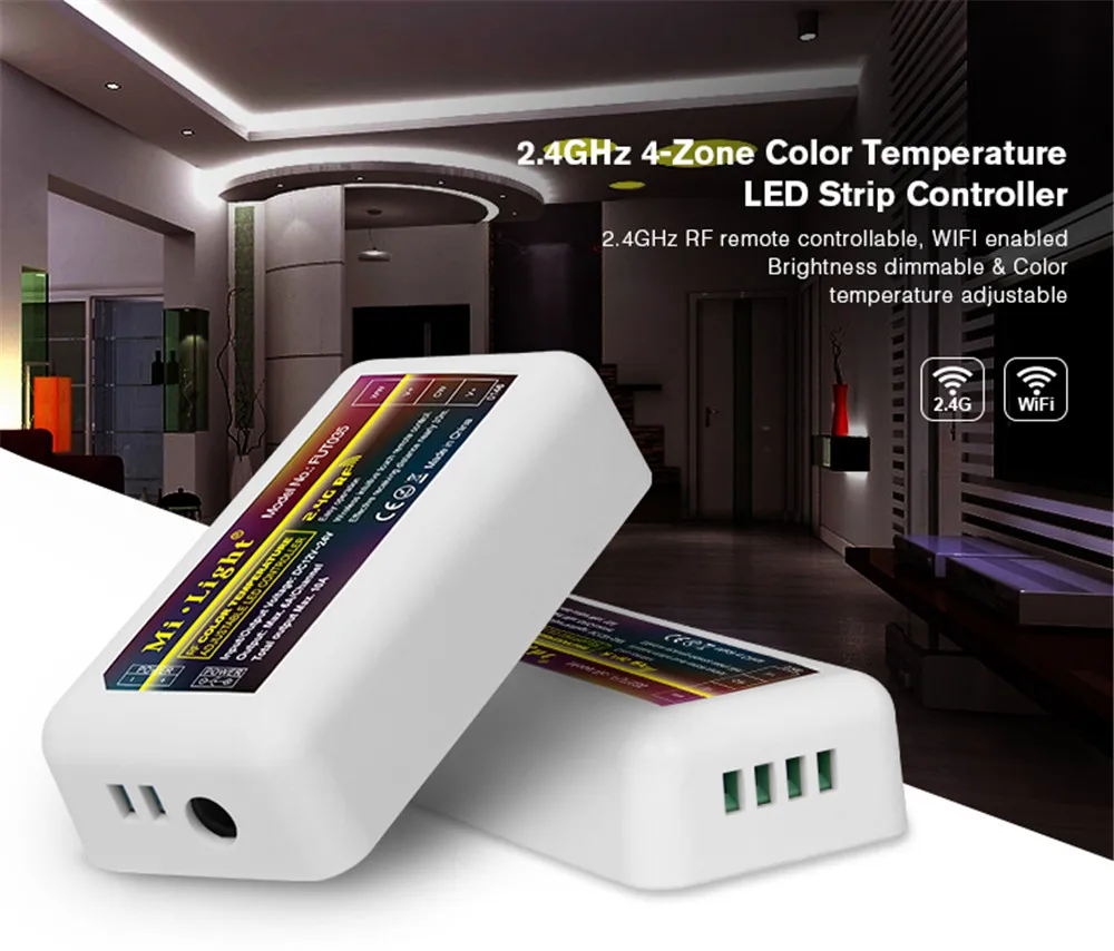 MiLight 2.4G RF Wireless Single Color Dimmer CCT RGB RGBW RGB+CCT FUT035 FUT036 FUT037 FUT038 FUT039 LED Strip Controller | Лампы и