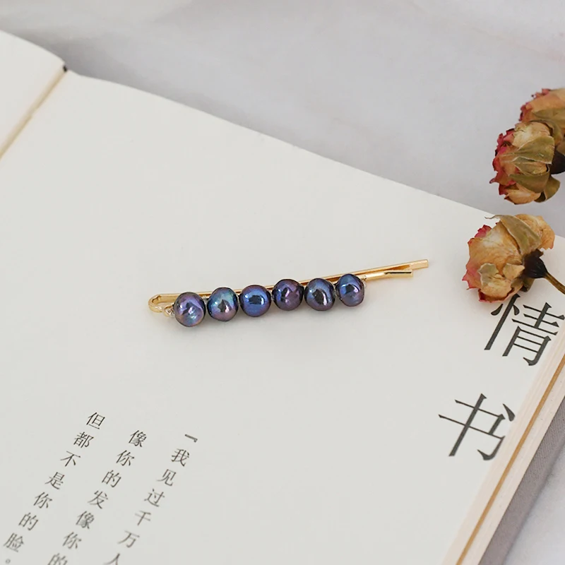 ASHIQI натуральный пресноводный жемчуг заколки невидимки для волос аксессуары