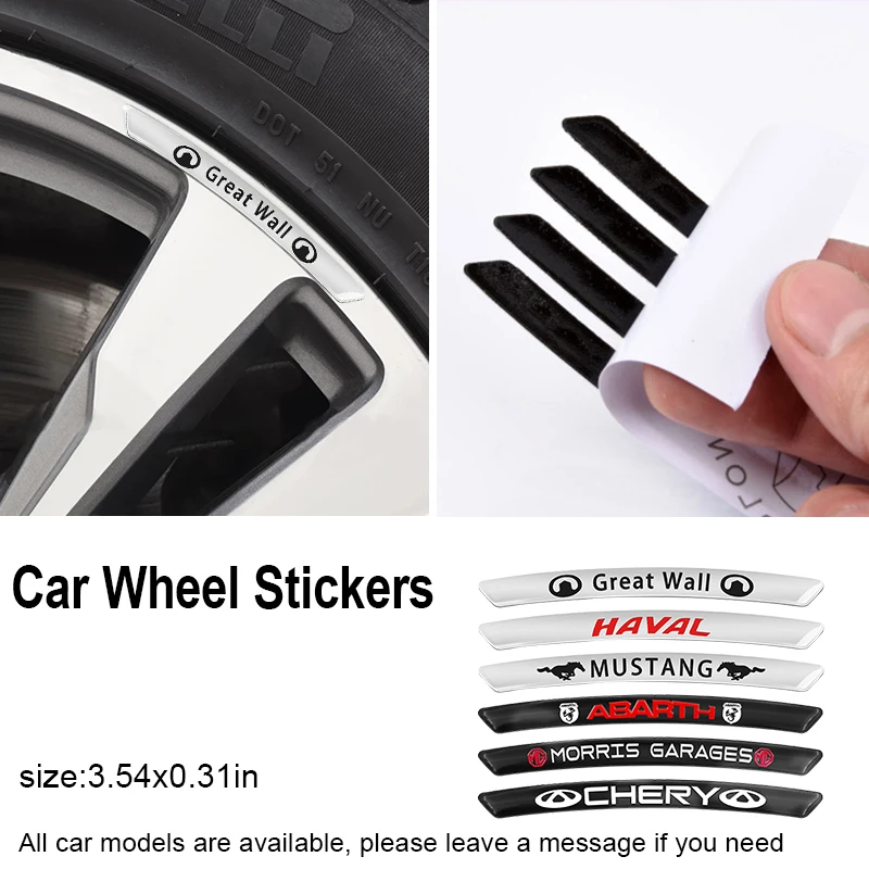 

4pcs Car Decal Sticker Wheels Rims Racing Sticker Rim for Fiat Albea Ducato Doblo Grande Punto Linea Stilo Uno Car Accessories