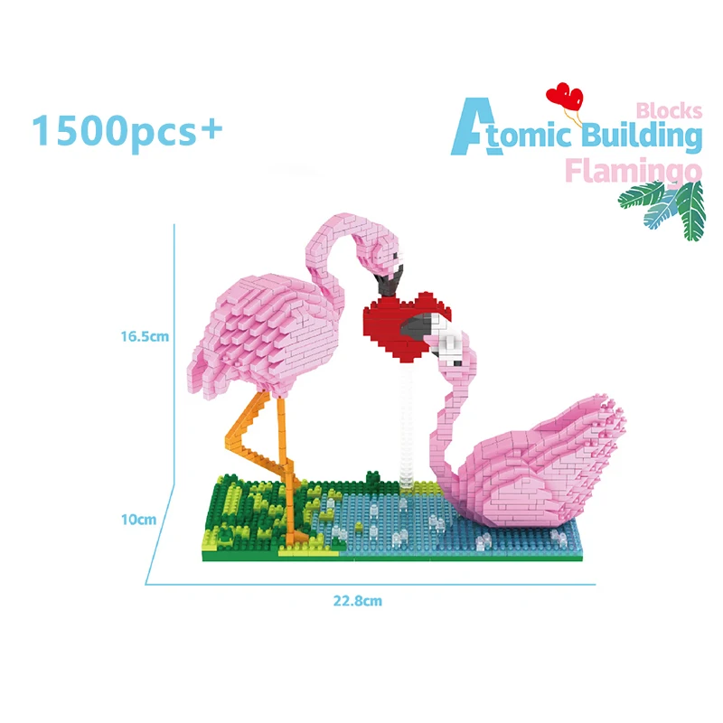 

Mini Flamingo Model Micro-Diamond Building Blocks Assembling Home Decoration Animal Bricks Toys for Children Gift