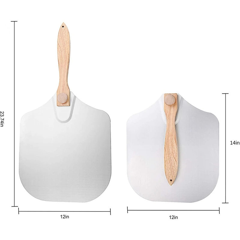 

Pizza Peel,Aluminum Pizza Peel,Pizza Spatula with Foldable Wooden Handle&Pizza Cutter,Pizza Shovel for Oven
