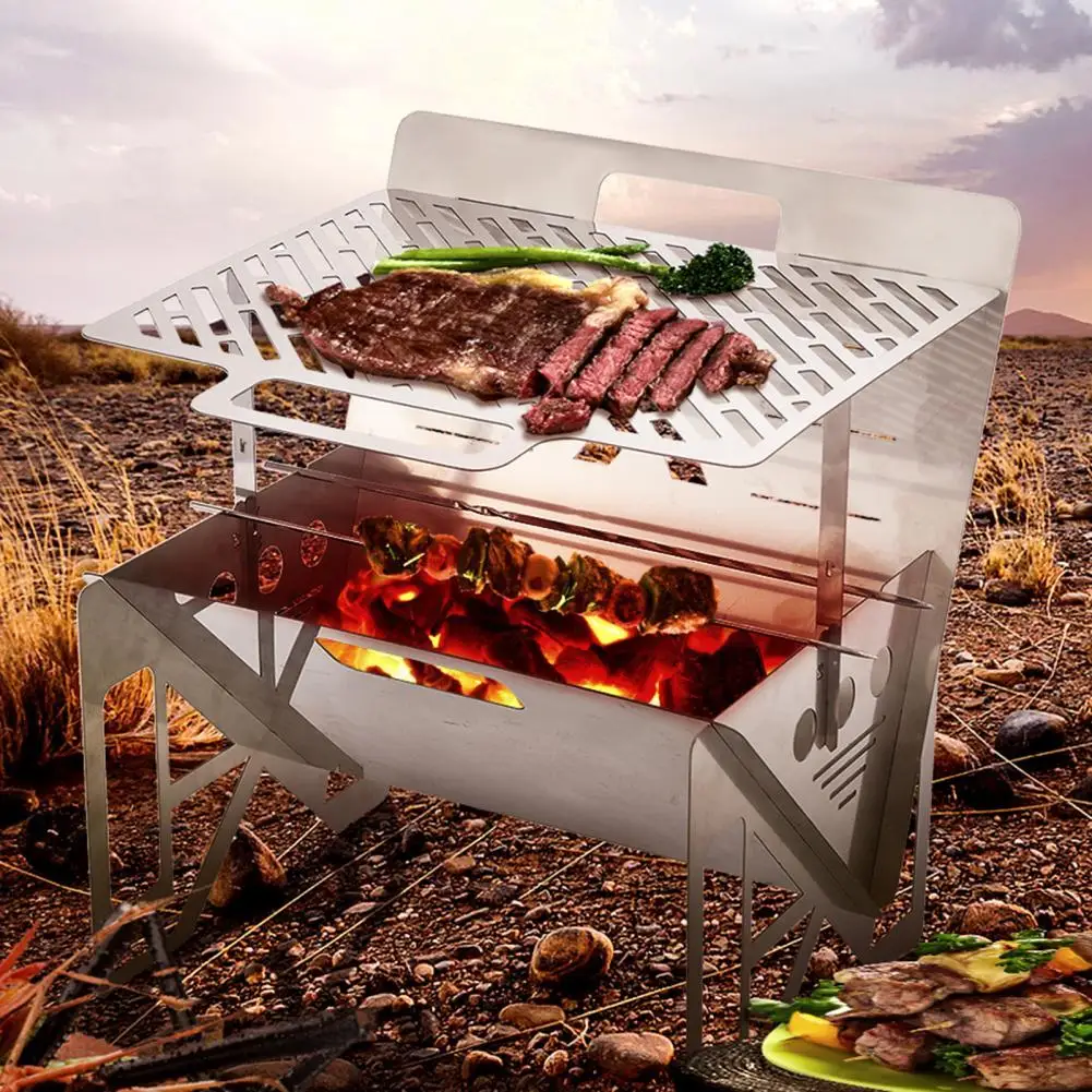 

Easy to Install Stainless Steel Foldable Barbecue Grill BBQ Accessories