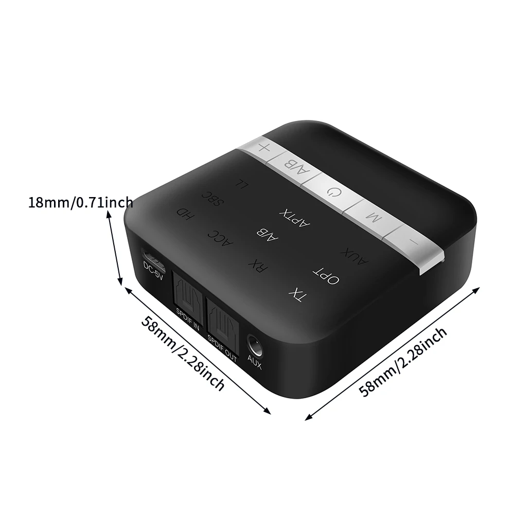 

2021 Bluetooth Audio Transmitter Receiver APTX APTX HD Low Latency CSR8675 Music TV PC Wireless Adapter RCA/SPDIF/3.5mm Aux Jack