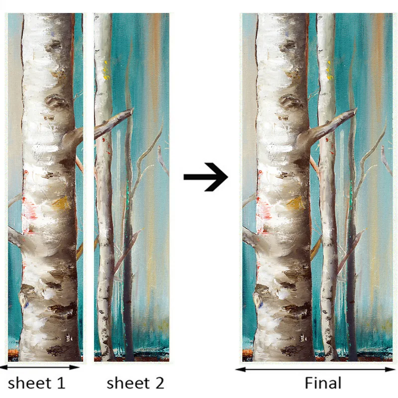 Синяя противотуманная лесная древесная дверь наклейка Сделай Сам домашний декор