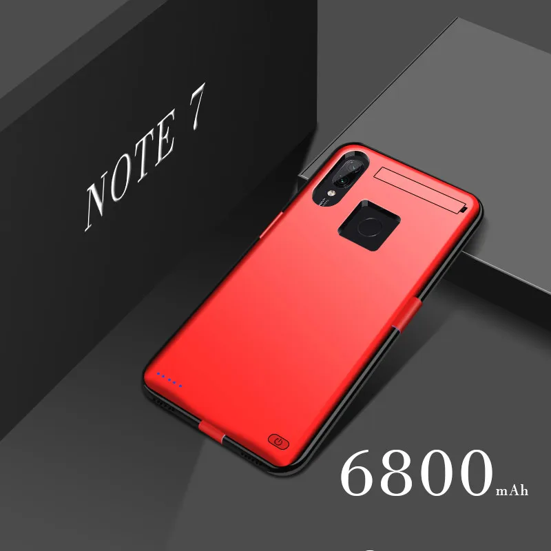6800 мА/ч чехол для зарядного устройства для Xiaomi Redmi Note 7pro, блок питания для аккумулятора, внешний чехол s для Xiaomi Redmi Note7 - Цвет: Red For Note7