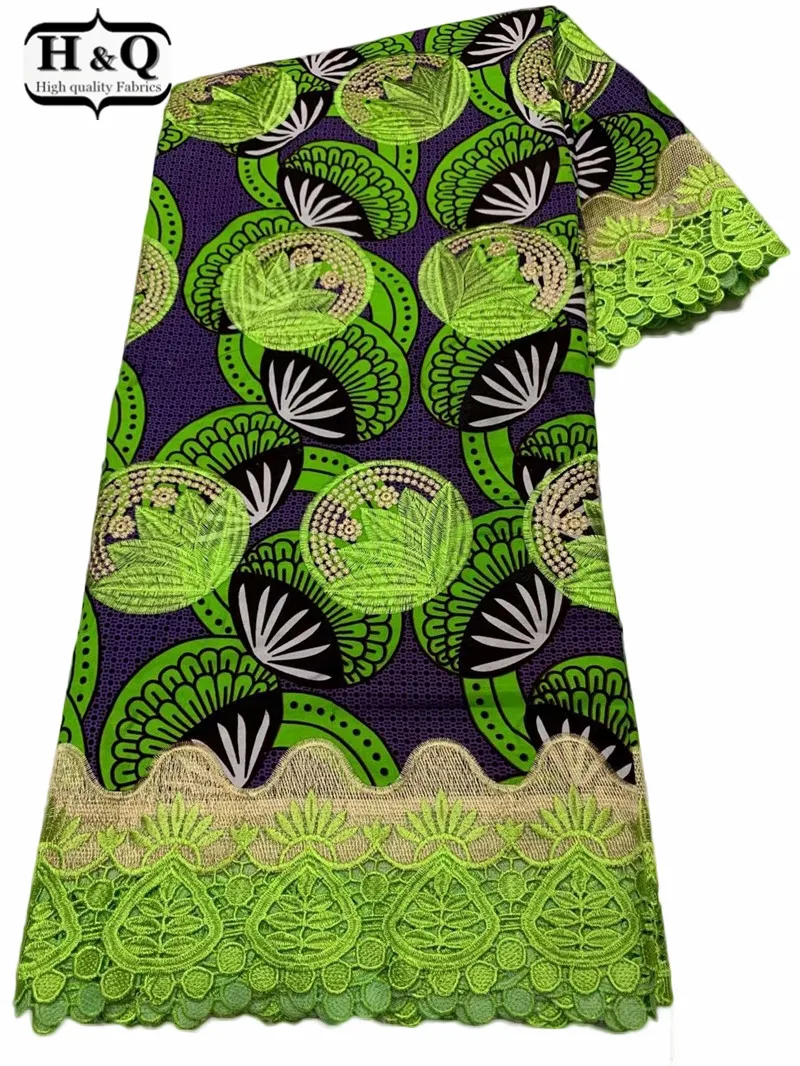 

H&Q newest nigerian guipure lace african wax fabric 100% cotton embroidery batik laces water soluble fabrics 6 yards/pcs W1034