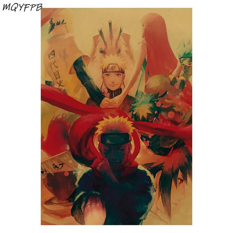 

Japanese Animation A collection of Characters Kraft Paper Poster Home Bedroom Wall Decoration Painting Core 50.5x35cm
