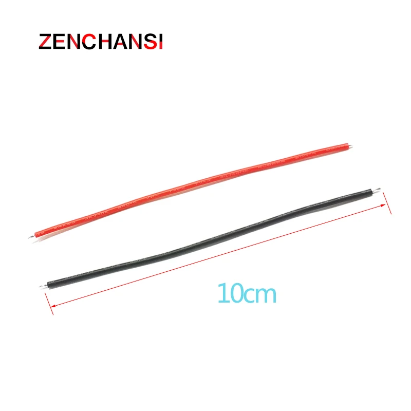 20 шт 24 AWG 10 см Цельсия устойчивый силиконовый провод DIY Электронный очень мягкий