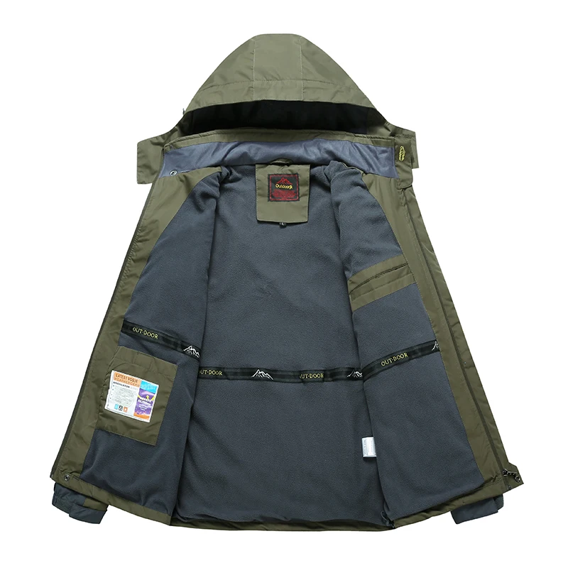 

2019 Winter Outdoor Mens Hiking Jackets Male Fleece Camping Trekking Climbing Coat For Waterproof Windproof Ski Sports Jackets