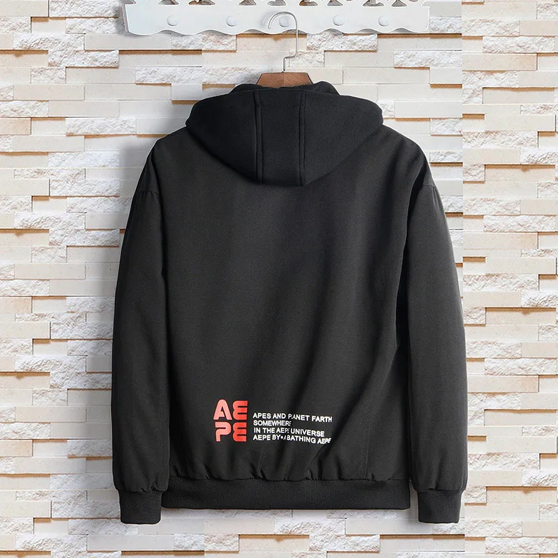 Mens Jackets Autumn Red Hip Hop Streetwear Big Pocket Bomber Male Jacket Windbreaker Hooded Fashion Outwear Coat Casual | Мужская одежда