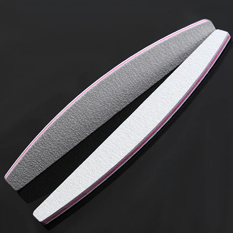 Корейский дизайн серые шлифовальные пилки для ногтей 100/180 тонкий наждачный банан