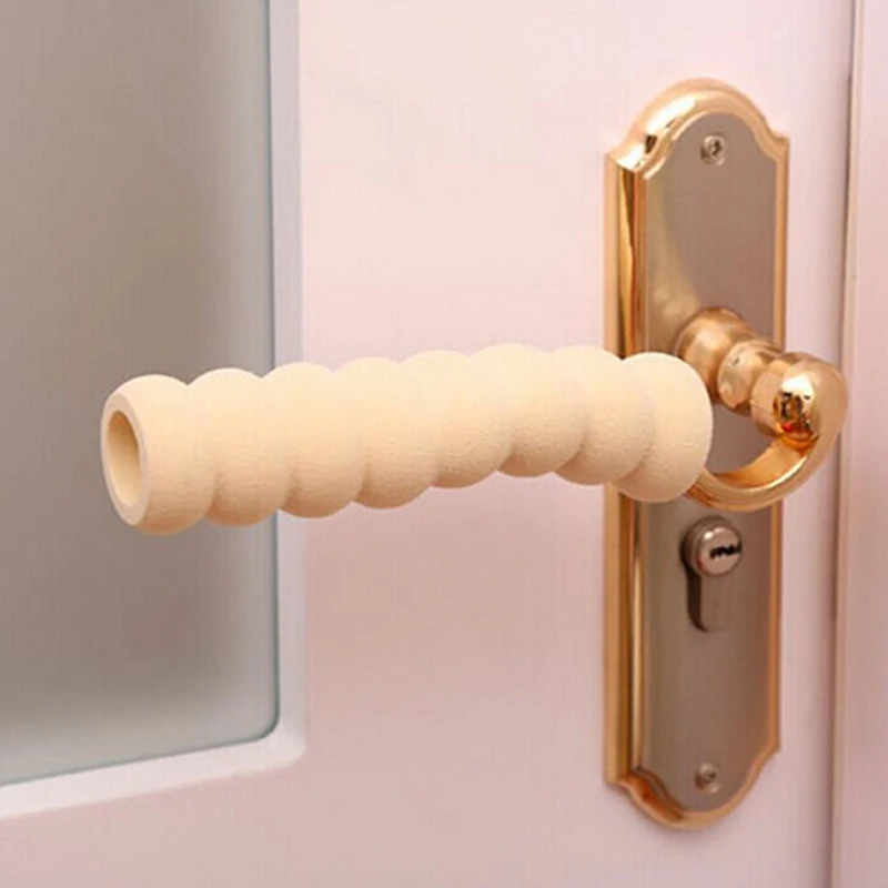 Suministros de seguridad para beb&eacute;s, fundas para Pomo de puerta, juego de espiral, protecci&oacute;n de manija de puerta de seguridad anticolisi&oacute;n-0