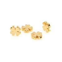 10pcs clover diy connector charms 100 brass gold connectors charms for jewelry findings