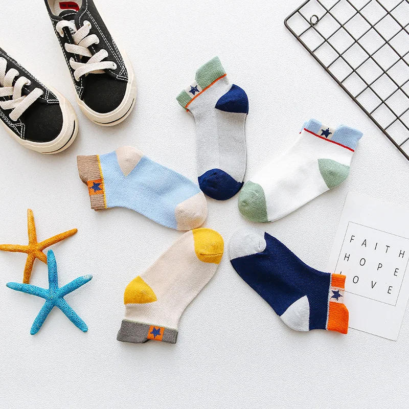 

10pcs/5pairs Children Sock Breathable Sports Girls Boys Sokcs Unisex Cotton Stripe Chaussette Enfant Garcon Skarpetki Dla dzieci