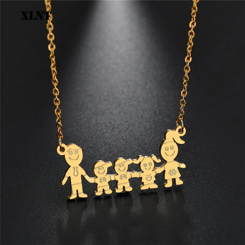 XLNT ожерелье для влюбленных мам пап сынов дочери подарок подвеска из нержавеющей