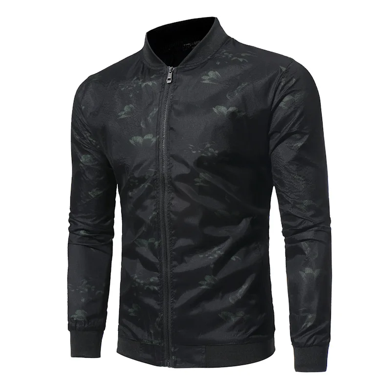 

Men's 2021 Spring New Hot-Selling Men's Casual Printed Jacket Men's Fashion Sense Stand-Up Collar Jacket Ouma