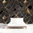 3D настенная бумага на заказ, домашний декор, черный креативный абстрактный геометрический узор, Фреска для гостиной, фона для телевизора, фотобумага для стен
