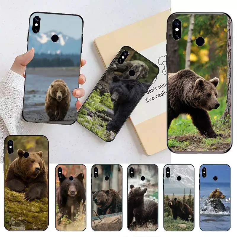 

Brown Black Bear horror animal Phone Case For Xiaomi Redmi note 7 8 9 11 t s 10 A pro lite funda shell coque cover