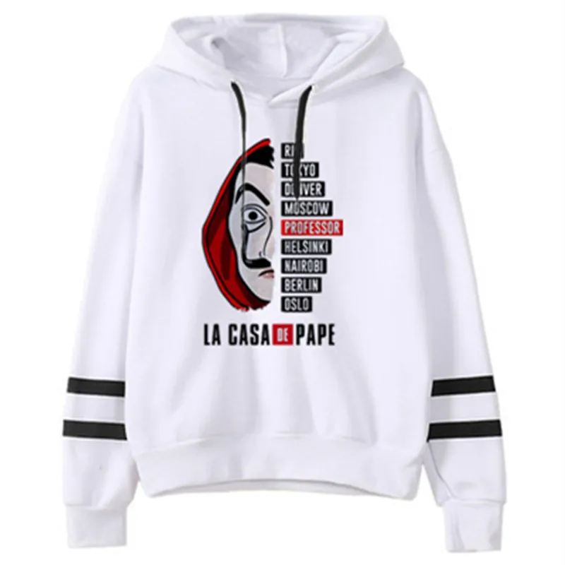 Женская толстовка с капюшоном La Casa De Papel простая универсальная Свободная