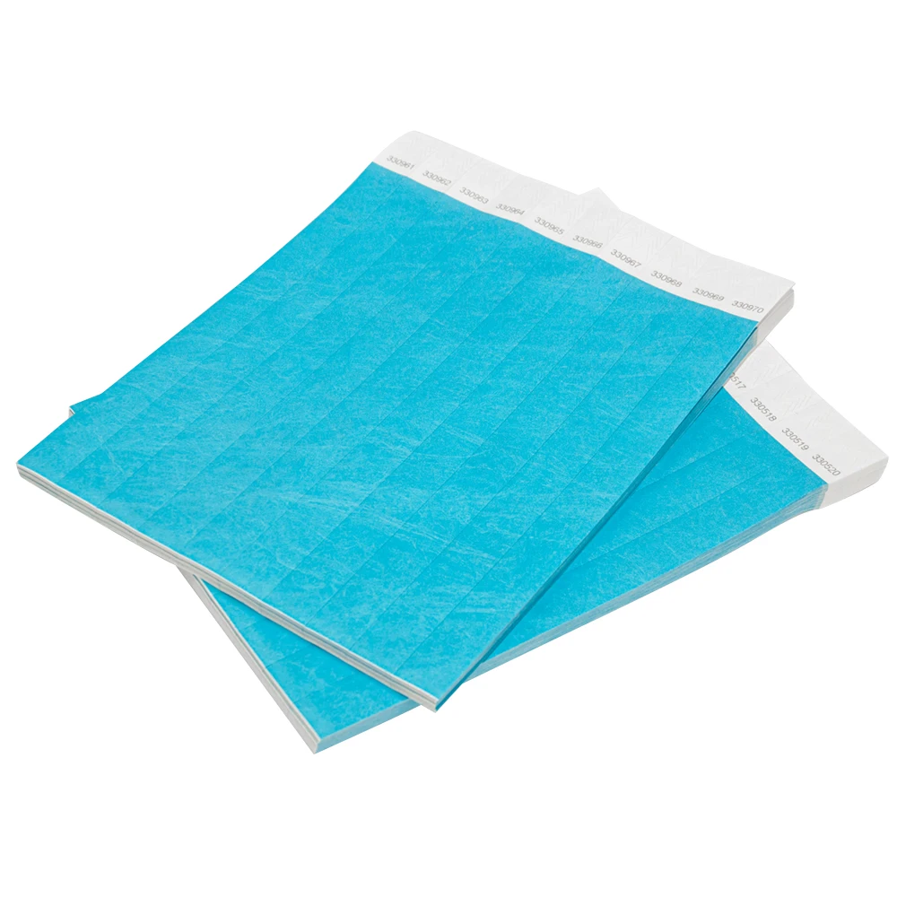 Неоновые голубые наручные браслеты Tyvek 3/4 дюйма с номерами красивые цветные для