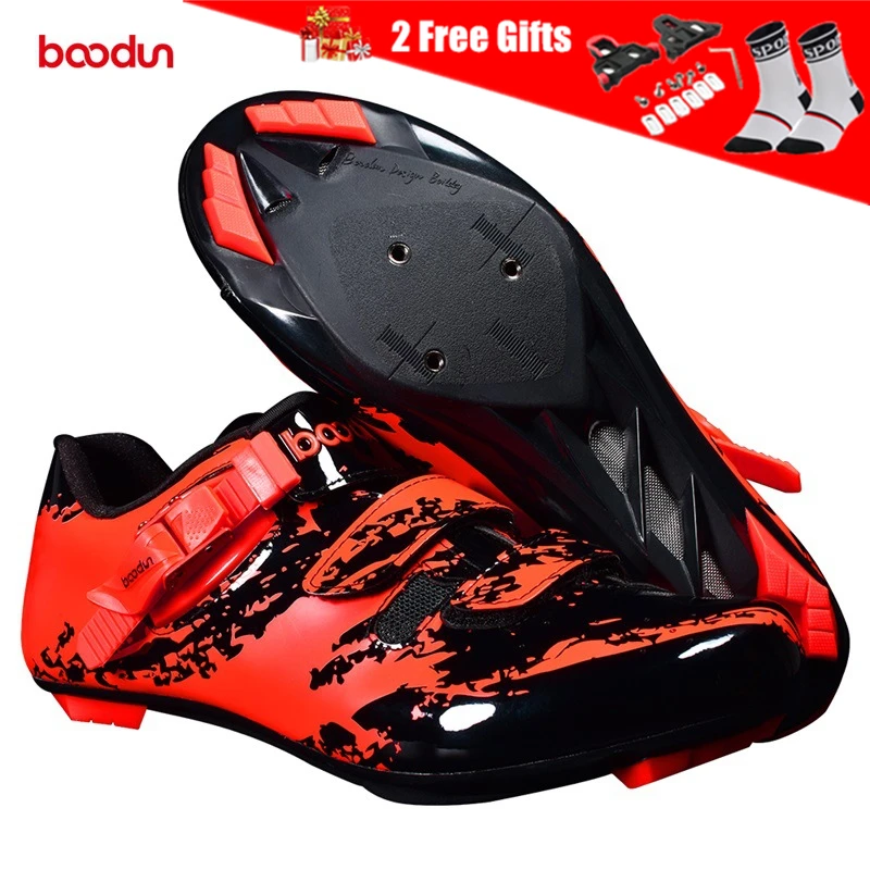 BOODUN Men's Road Bike Shoes Nylon Sole Breathable Antiskid New Cycling Shoes Road Bicycle Racing Shoes with Cycling Cleats