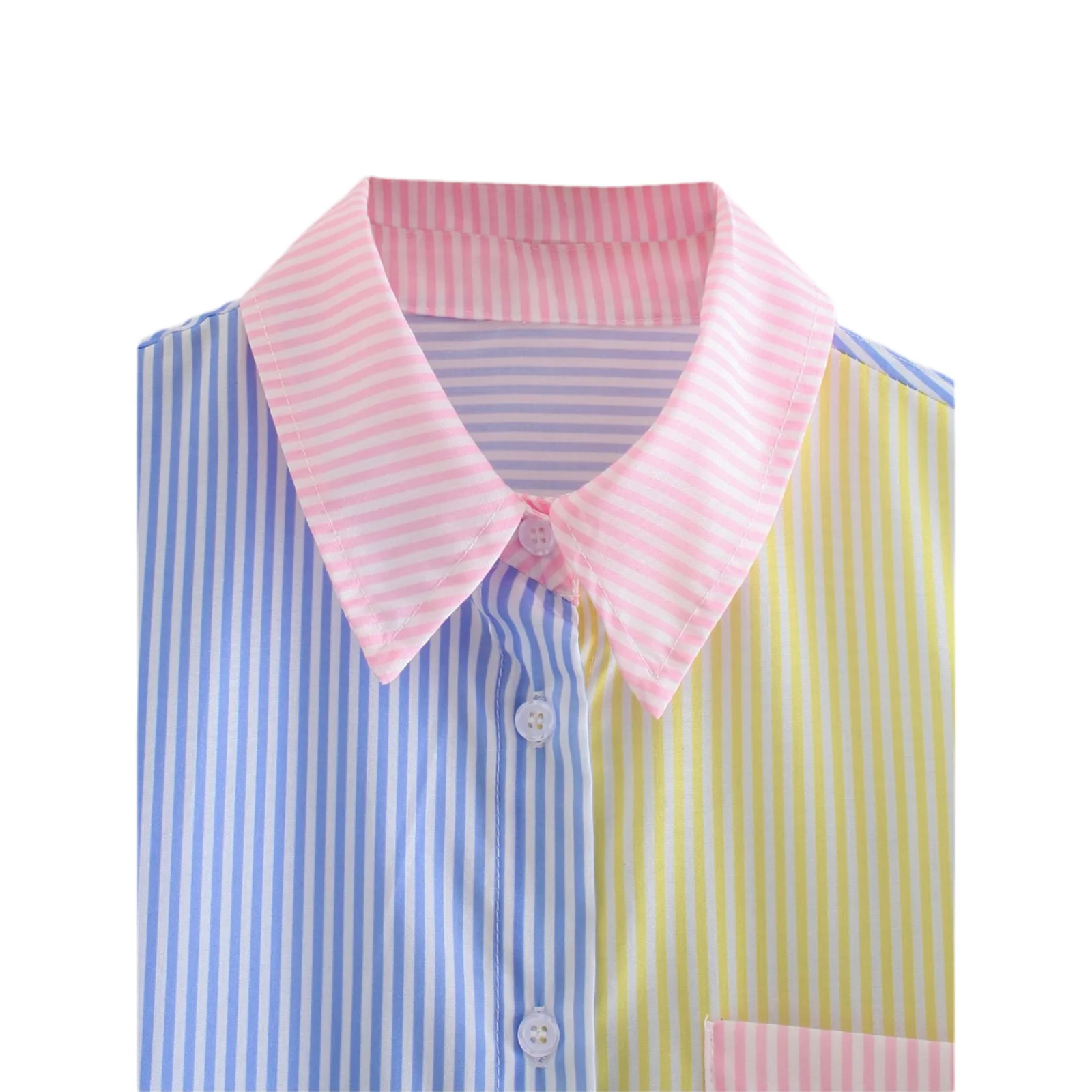 Женская свободная рубашка в полоску с длинным рукавом на пуговицах | одежда