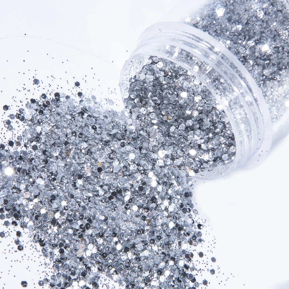 Пудра для дизайна ногтей 1 баночка смешанный черный блеск голографические