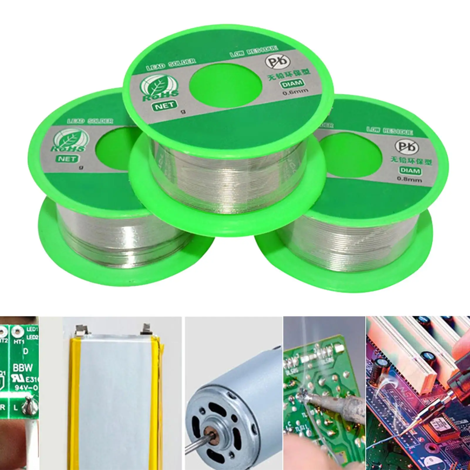 

High Quality 0.6/0.8/1.0/1.2/1.5/2.0 mm Lead Free Solder Wire Tin 50G Rosin Core Solder Sn 99.3 Cu 0.7 Welding Soldering Iron