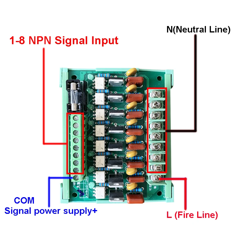 8-канальный вход NPN PLC AC усилитель доска контрольный тиристорный изоляция
