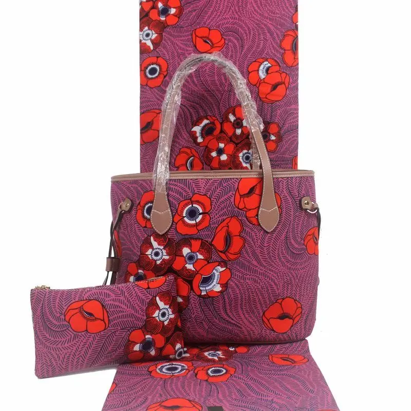 

african new fashion high quality anakra print fabric nigerian 100% cotton with bag set
