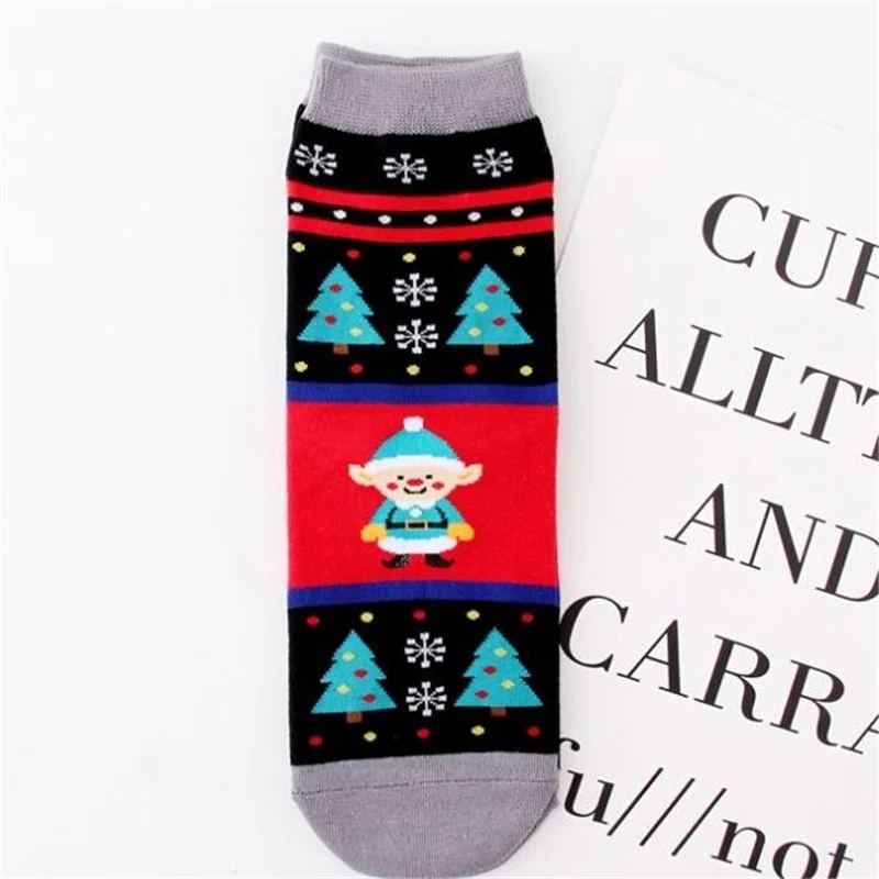 Зимние осенние рождественские носки женские хлопковые с рисунком милые теплые