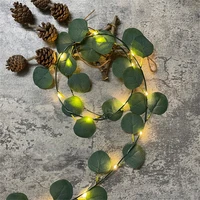 10m 2m eucalyptus vine string lights artificial ivy green leaf hanging garland lamp for wedding new year christmas party decor