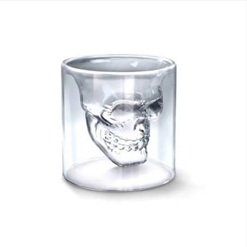 

Personality Crystal Glasses Red Beer Shot Glass KTV Bar Skull Bone Wine Glass Creative High Temperature Resistant Cup