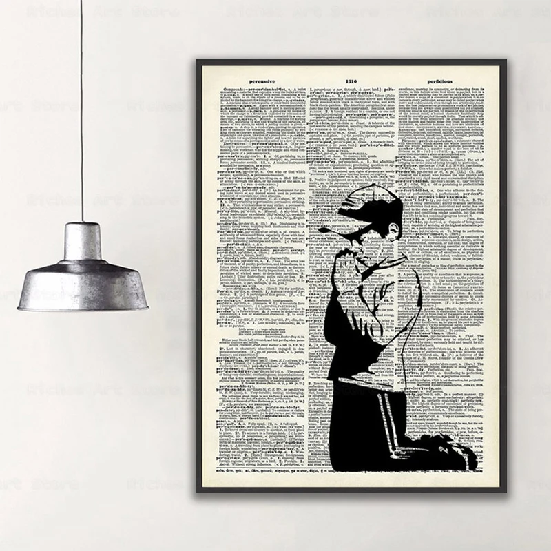 

Banksy Prayer Boy Modern Fashion Popular Graffiti Suitable for Office Living Room Poster Printing Decoration