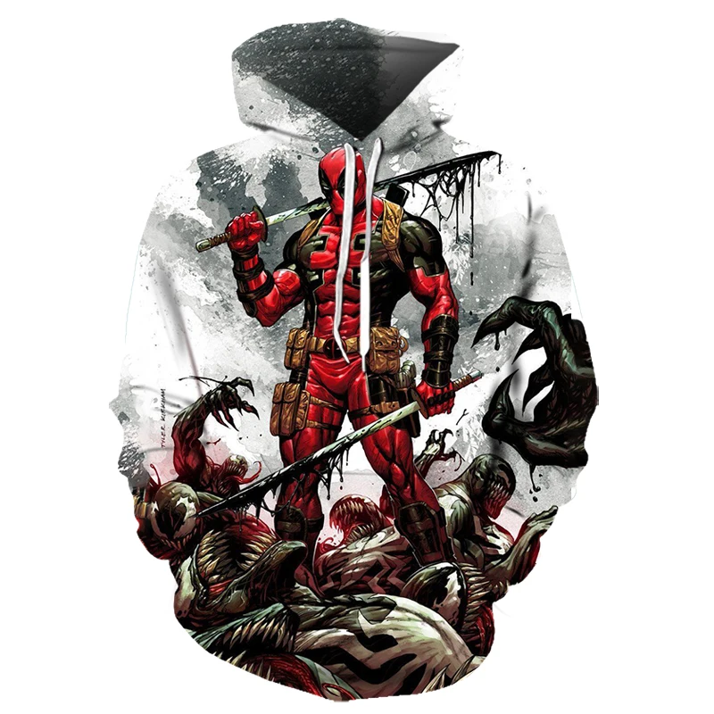 

2021 Fashionable 3D Printing Deadpool Hoodie/Sweatshirt Winter and Autumn Fun Long Sleeve Harajuku Hoodie XXS-6XL