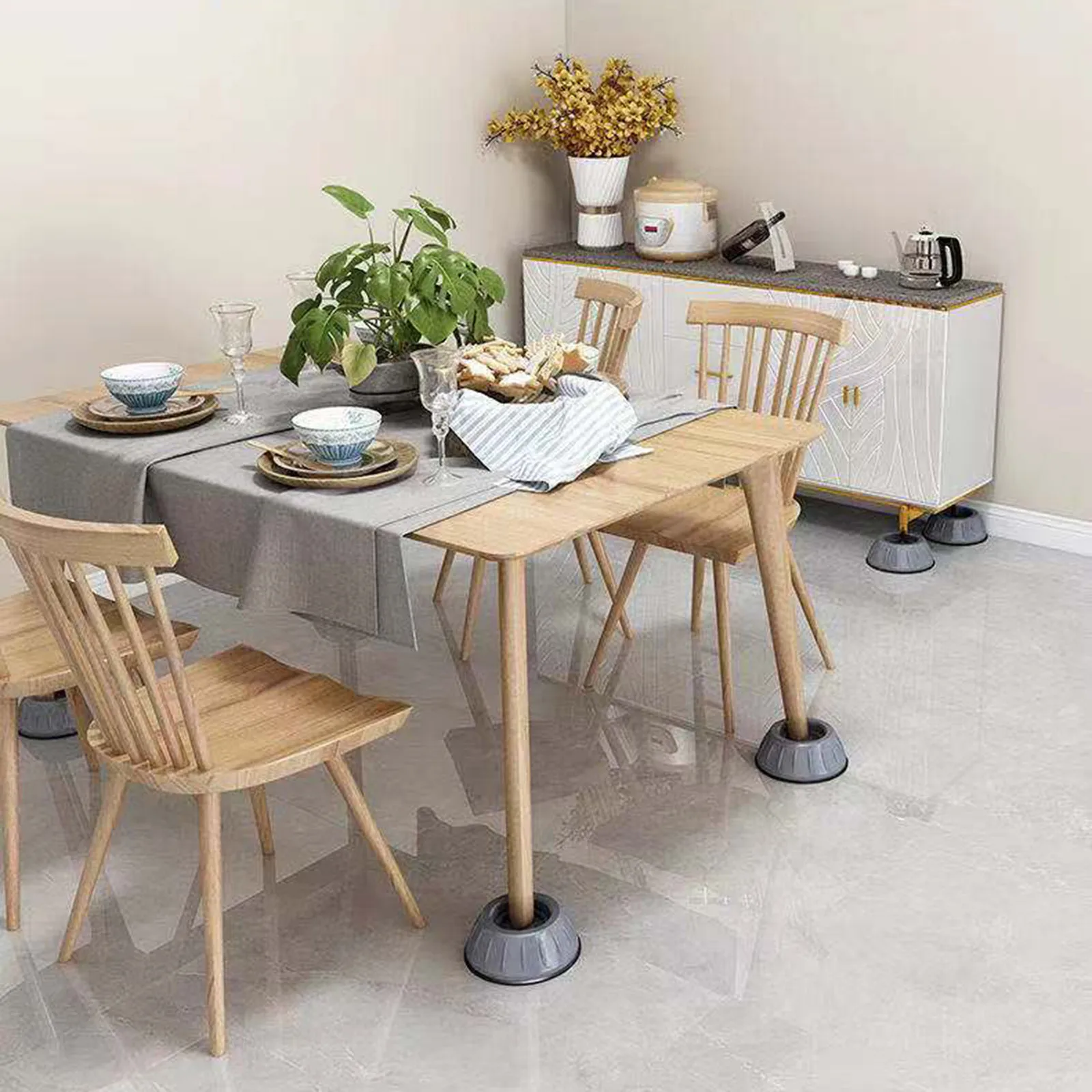 

4pcs Washing Machine Anti-vibration Mute Protection Mat Universal Anti-skid Foot Pad Dryer Bath Mats Bathroom Tool