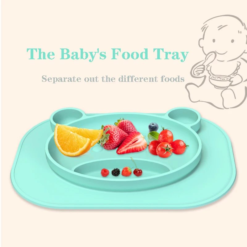 

Детская посуда из мультфильма, Детская небьющаяся Водонепроницаемая посуда, силиконовая тарелка для кормления, детская посуда, поднос в по...