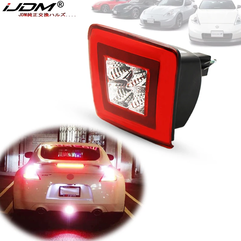 IJDM-Kit de luz antiniebla de parachoques, lámpara de marcha atrás de freno rojo/antiniebla trasero y LED blanco, para Nissan 370Z y 2009-17 Juke Nismo, 2019-2013