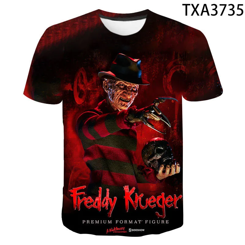 

2020 men and women new casual short-sleeved fashion Freddy Krueger 3D printed children's clothing wild street trendy T-shirt