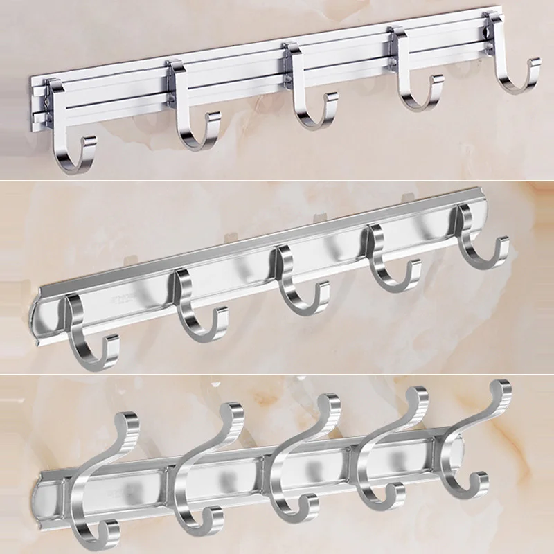 

Clothes Rack Wall Mounted Bathroom Coat Towel Hook Adhesive Modern Door Hanger Hanging Hooks For Robe Hat Jackets Bag Keys