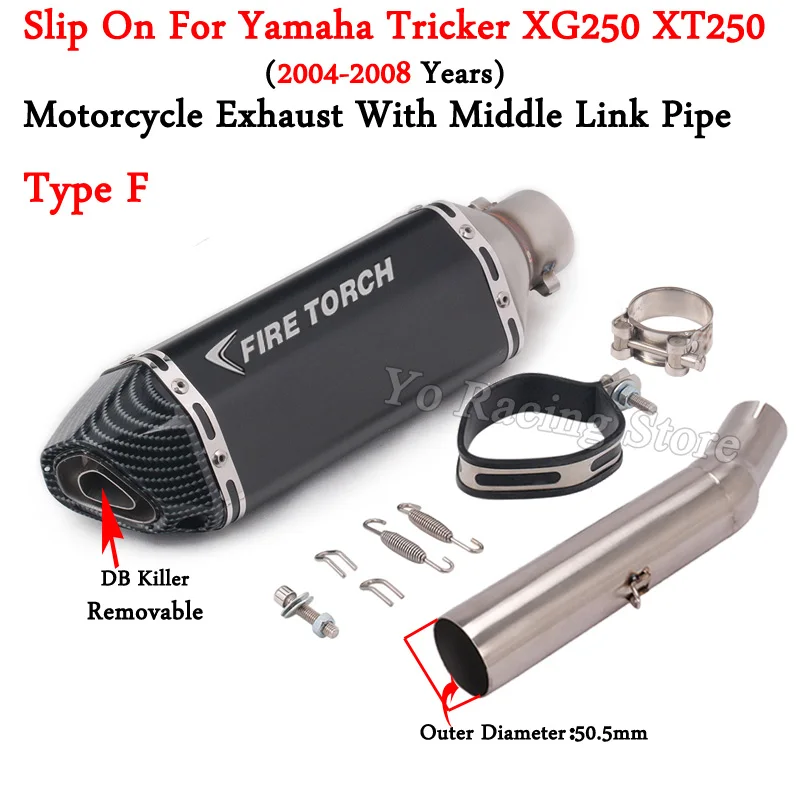 

Слипоны для мотоцикла Yamaha Tricker XG250 XT250 2004-2008 Модифицированная средняя звеньевая труба для выхлопной трубы мотоцикла глушитель адаптер для подключения