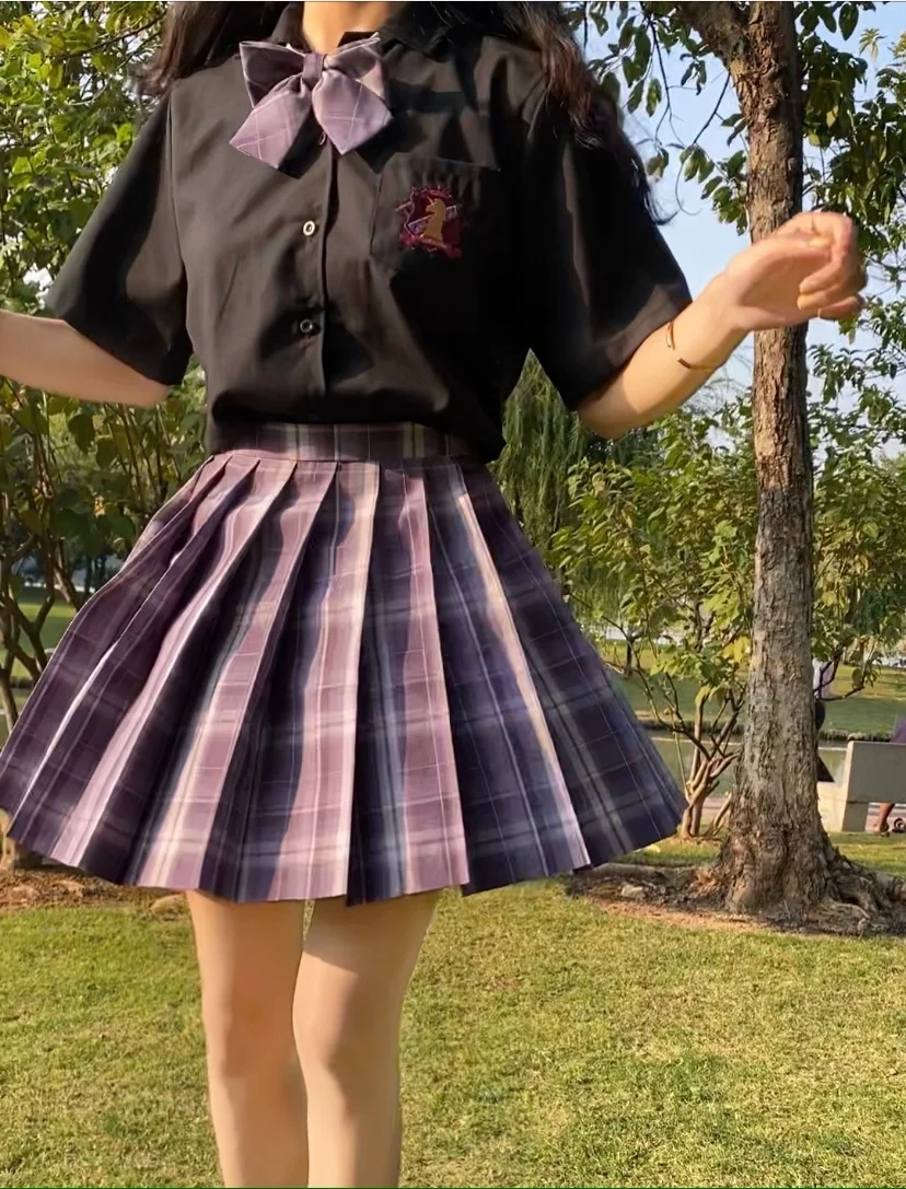 

Матросская юбка JK в клетку, студенческий костюм, официальная плиссированная юбка, короткая юбка с бантом, весна и лето