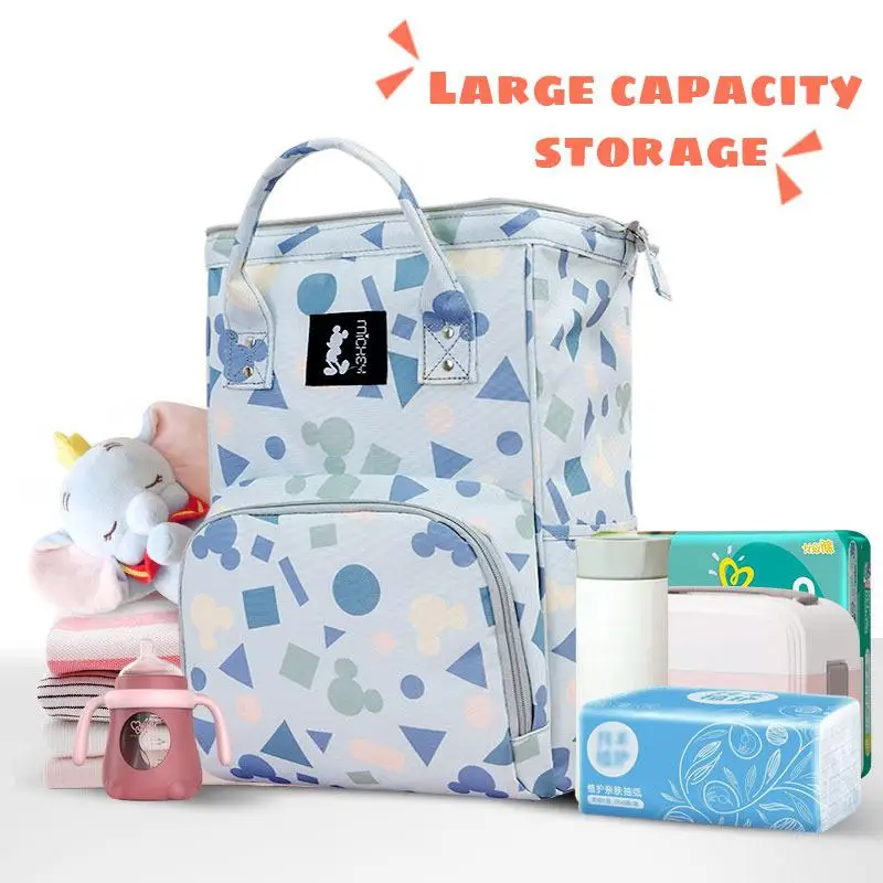 Disney-Bolsa de pa&ntilde;ales de maternidad para mam&aacute;s, bolsa de pa&ntilde;ales de gran capacidad, mochila de viaje, bolso de lactancia para el cuidado del beb&eacute;, regalo de moda para mujer-1