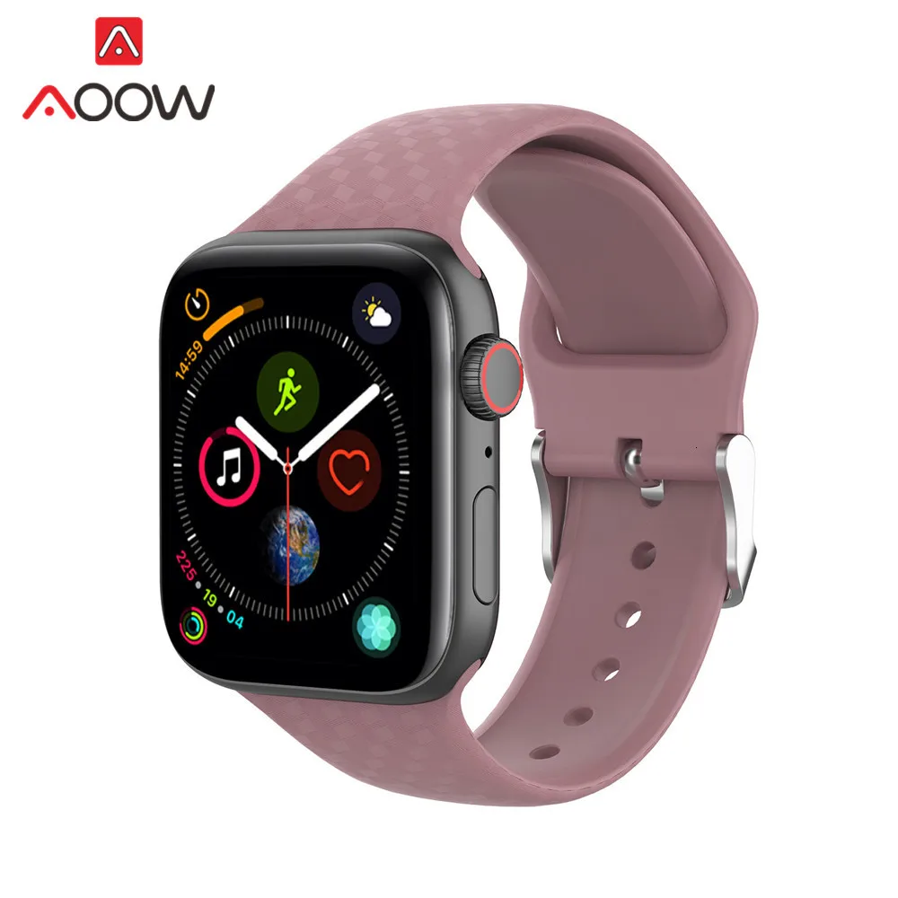 Мягкий силиконовый ремешок для часов Apple Watch 40 мм 44 мм 38 мм 42 мм Мужской Женский резиновый спортивный браслет ремешок для iWatch 1 2 3 4
